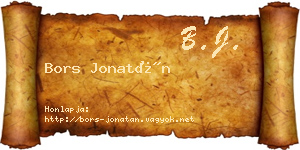 Bors Jonatán névjegykártya